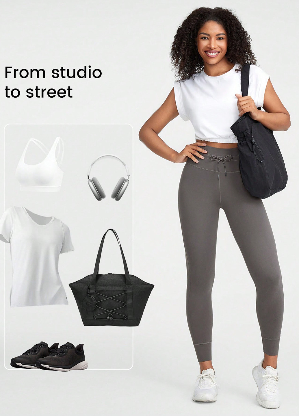 Серые демисезонные леггинсы SHEIN