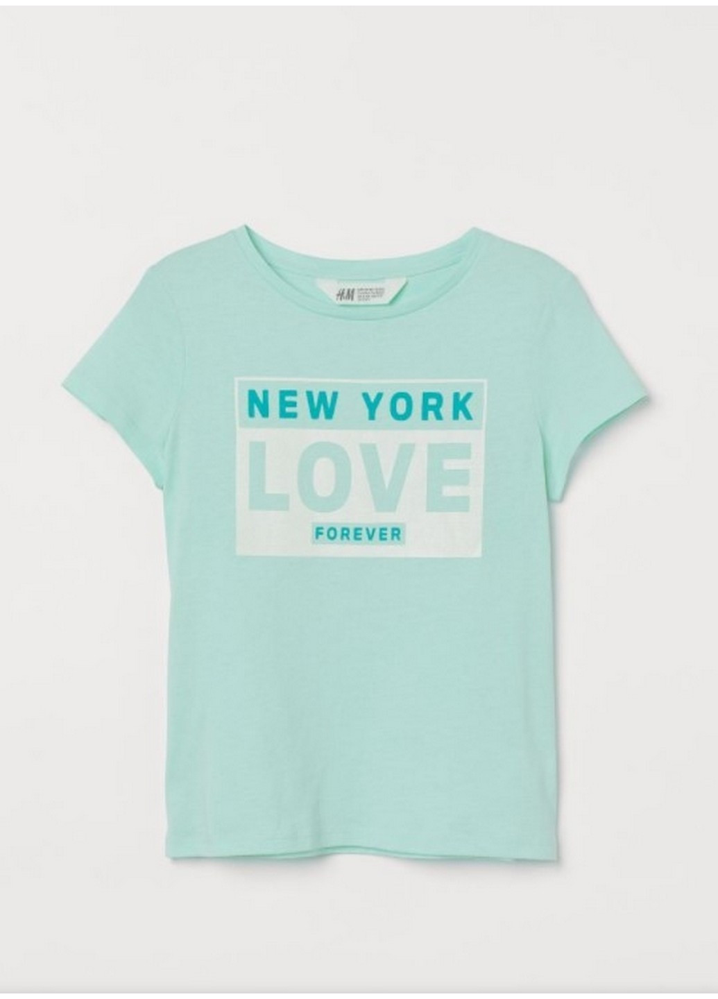 Мятная летняя футболка для девочки H&M