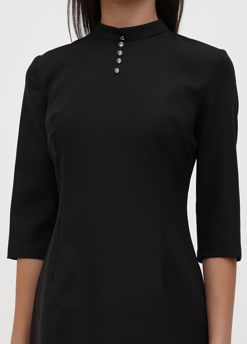 Черное кэжуал платье Sassofono однотонное