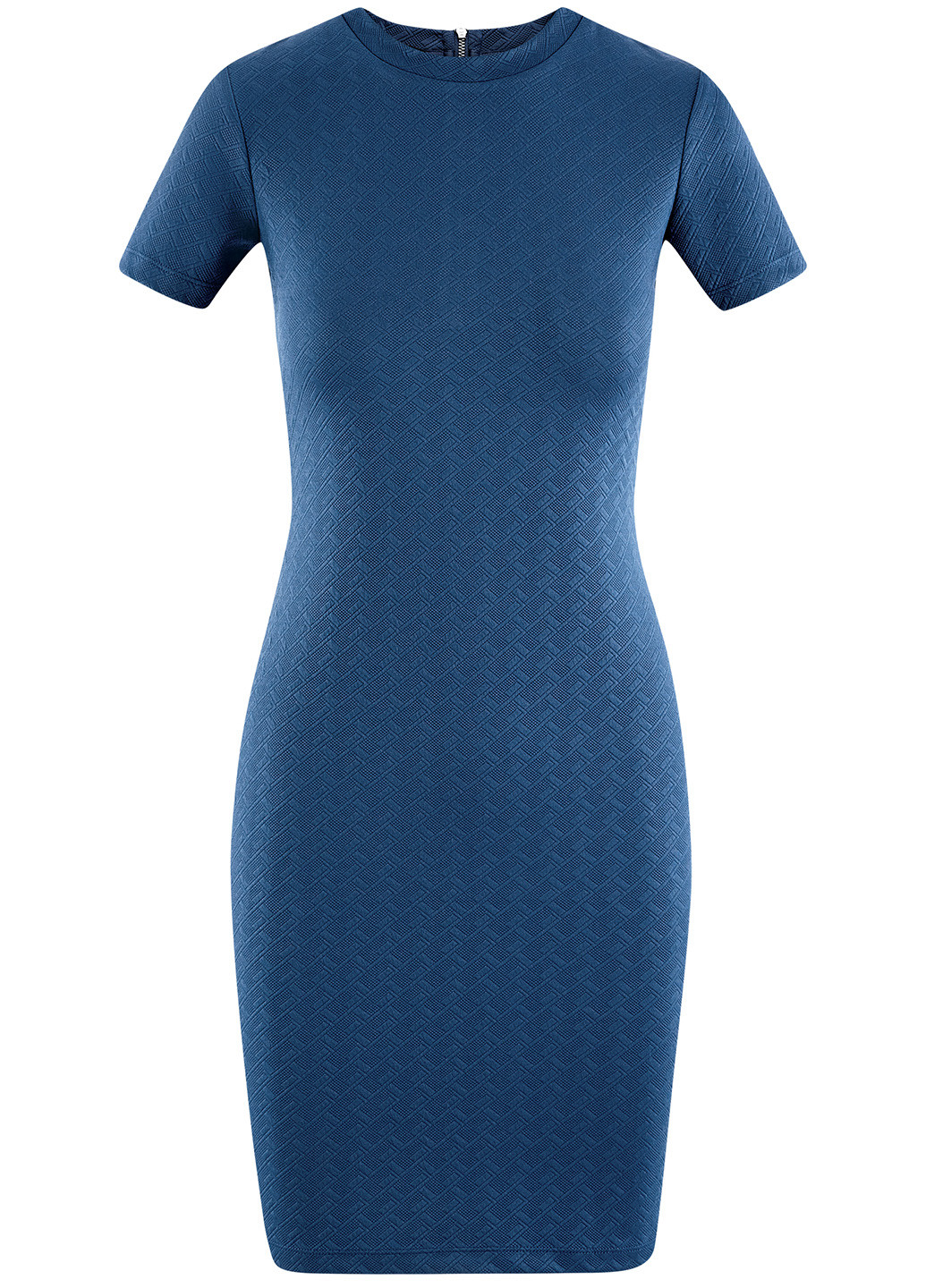 Синее кэжуал платье Oodji с геометрическим узором