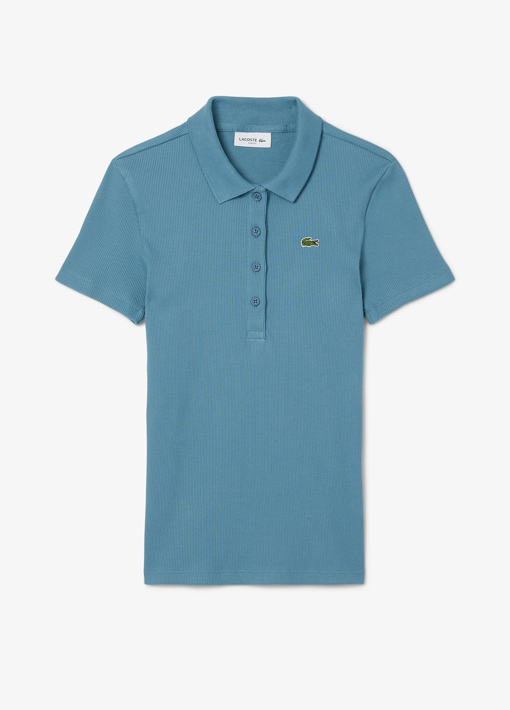 Темно-голубой женская футболка-поло Lacoste однотонная