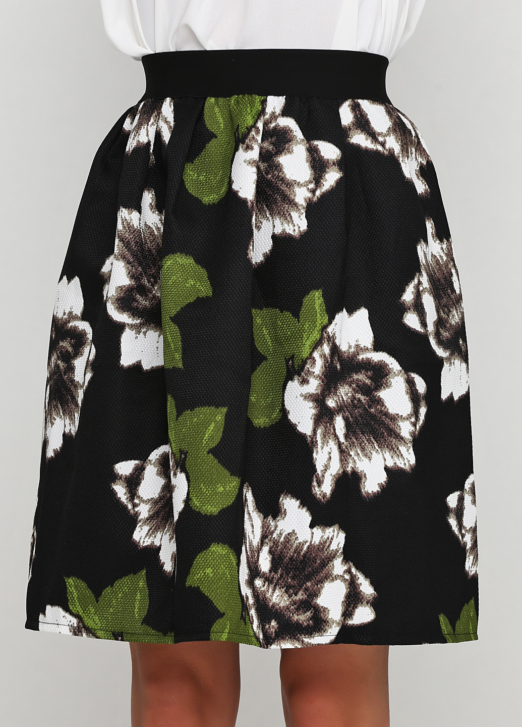 Черная кэжуал цветочной расцветки юбка Moni&co колокол
