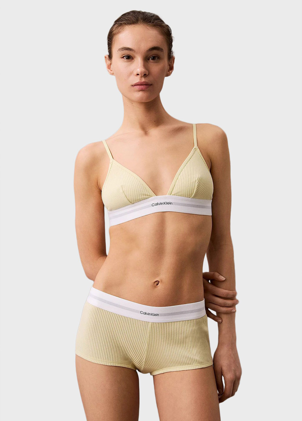 Жовтий тріенджел бюстгальтер Calvin Klein без кісточок бавовна