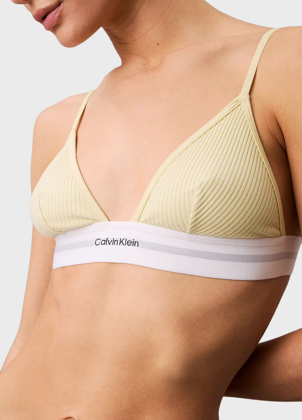 Жовтий тріенджел бюстгальтер Calvin Klein без кісточок бавовна