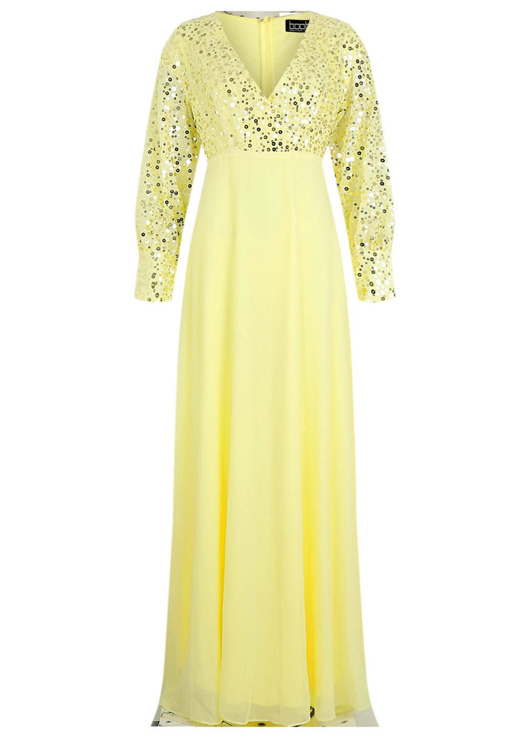 Жовтий вечірня сукня в стилі армпір Boohoo однотонна