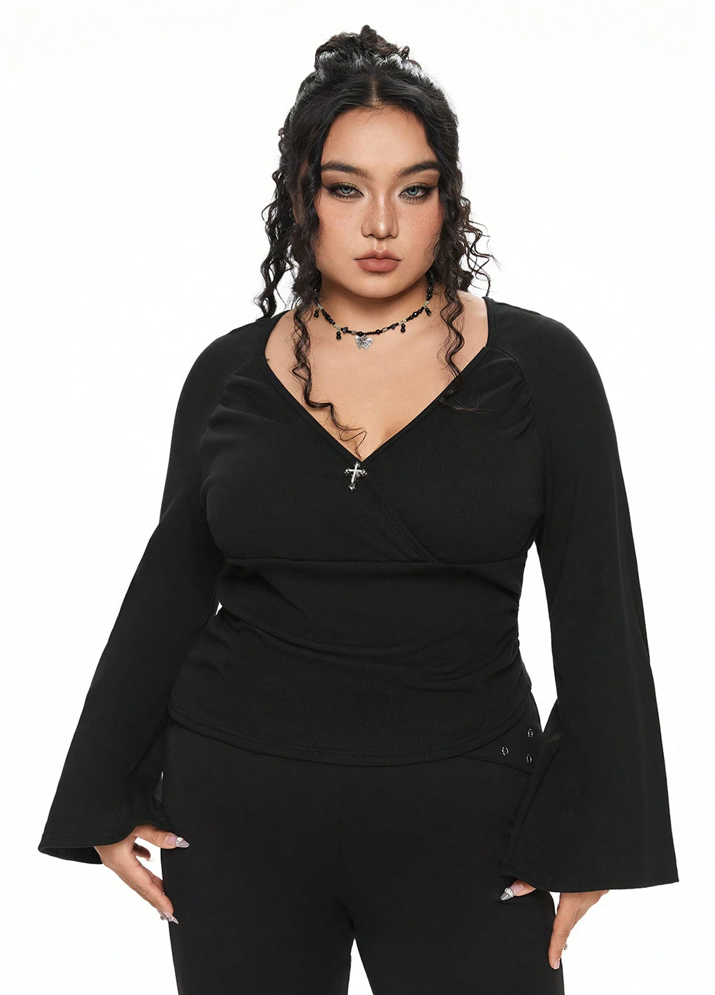 Чёрная блуза SHEIN