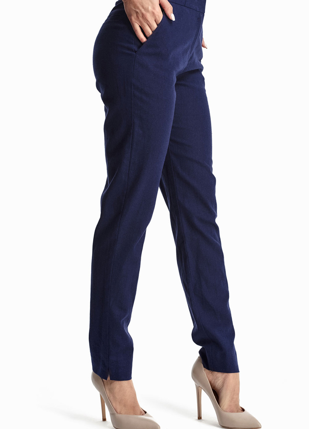 Темно-синие кэжуал демисезонные брюки Natali Bolgar