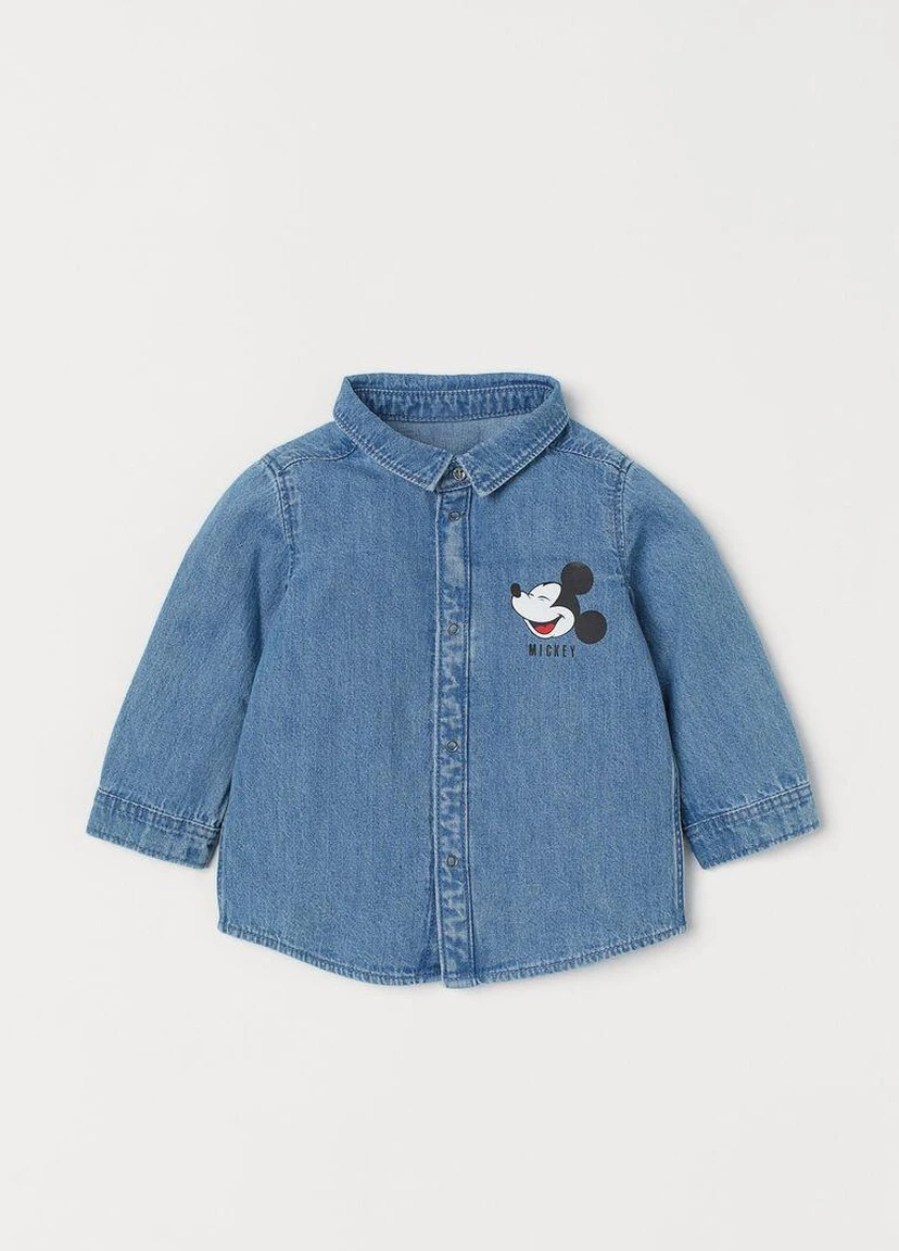 Блуза демісезон,блакитний з принтом, H&M (256502947)