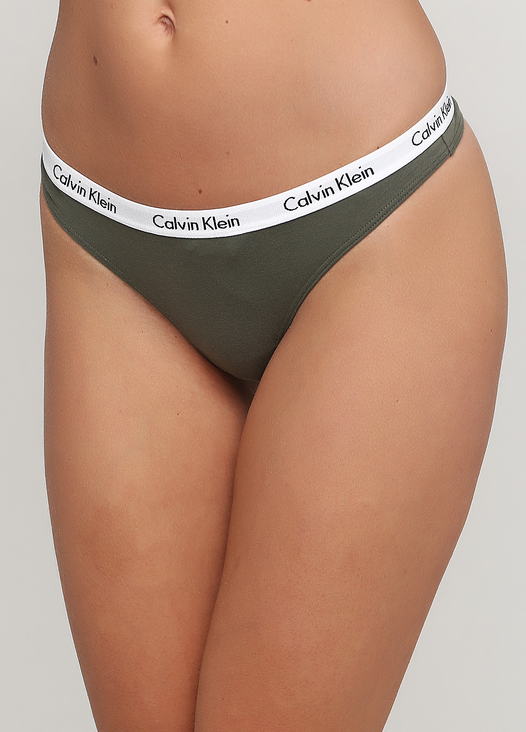 Трусики Calvin Klein стрінги логотипи хакі повсякденні бавовна