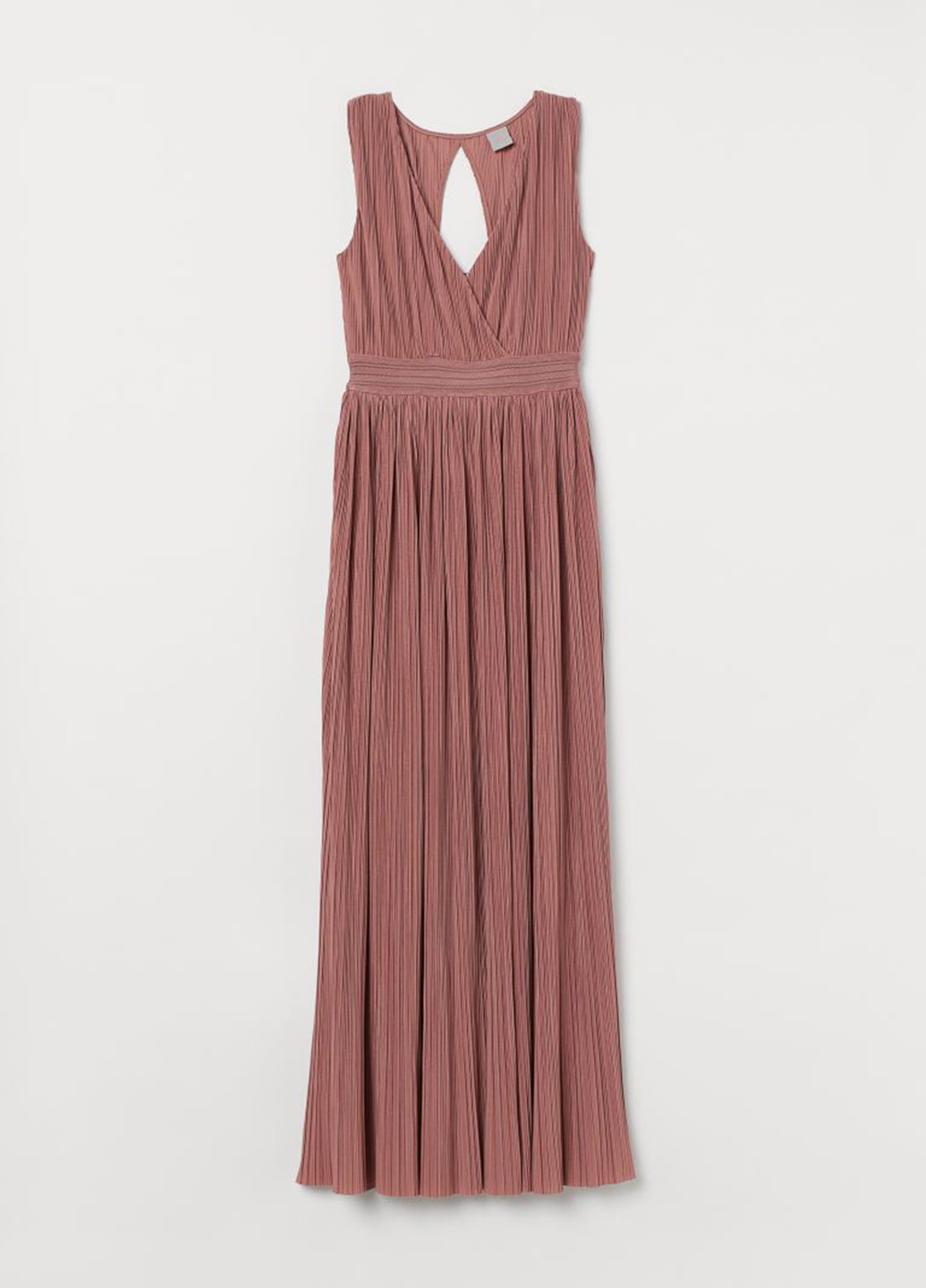 Пудровое вечернее платье на запах, плиссированное H&M однотонное