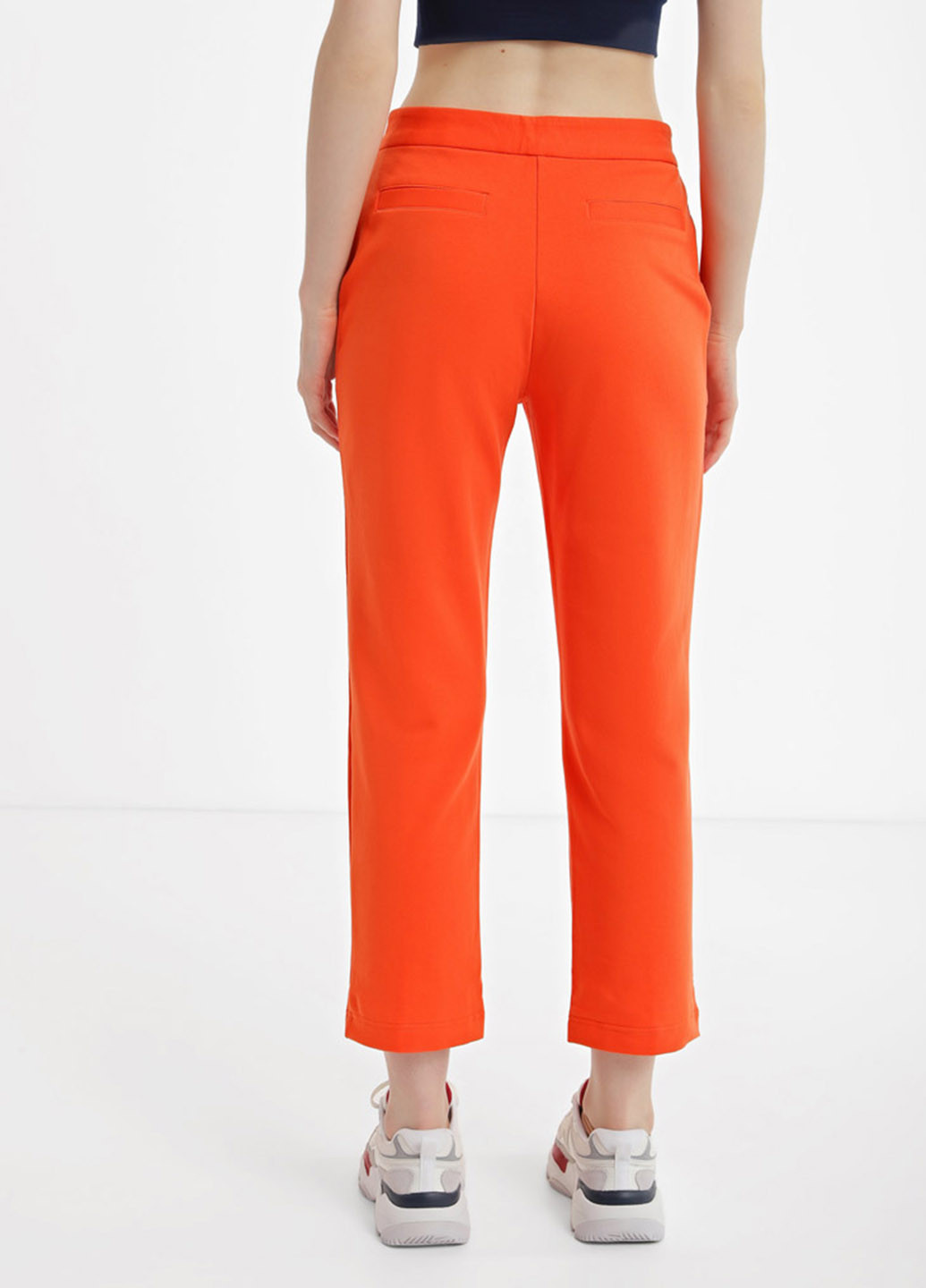 Оранжевые кэжуал демисезонные прямые, укороченные брюки Promin