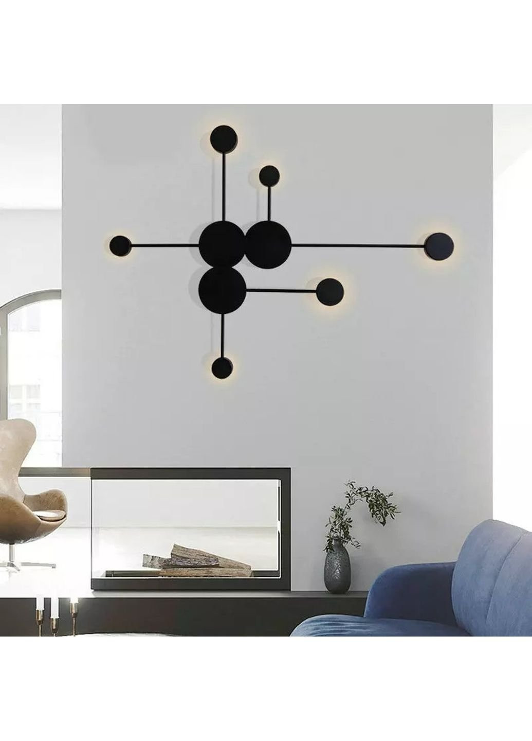 Бра настінна LED WJ013/6-bk-k Чорний 73х91х7 див. Sunnysky (253626324)