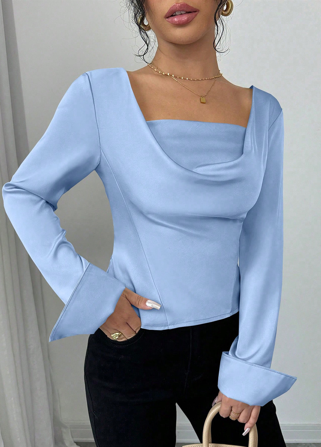 Блакитна блуза SHEIN