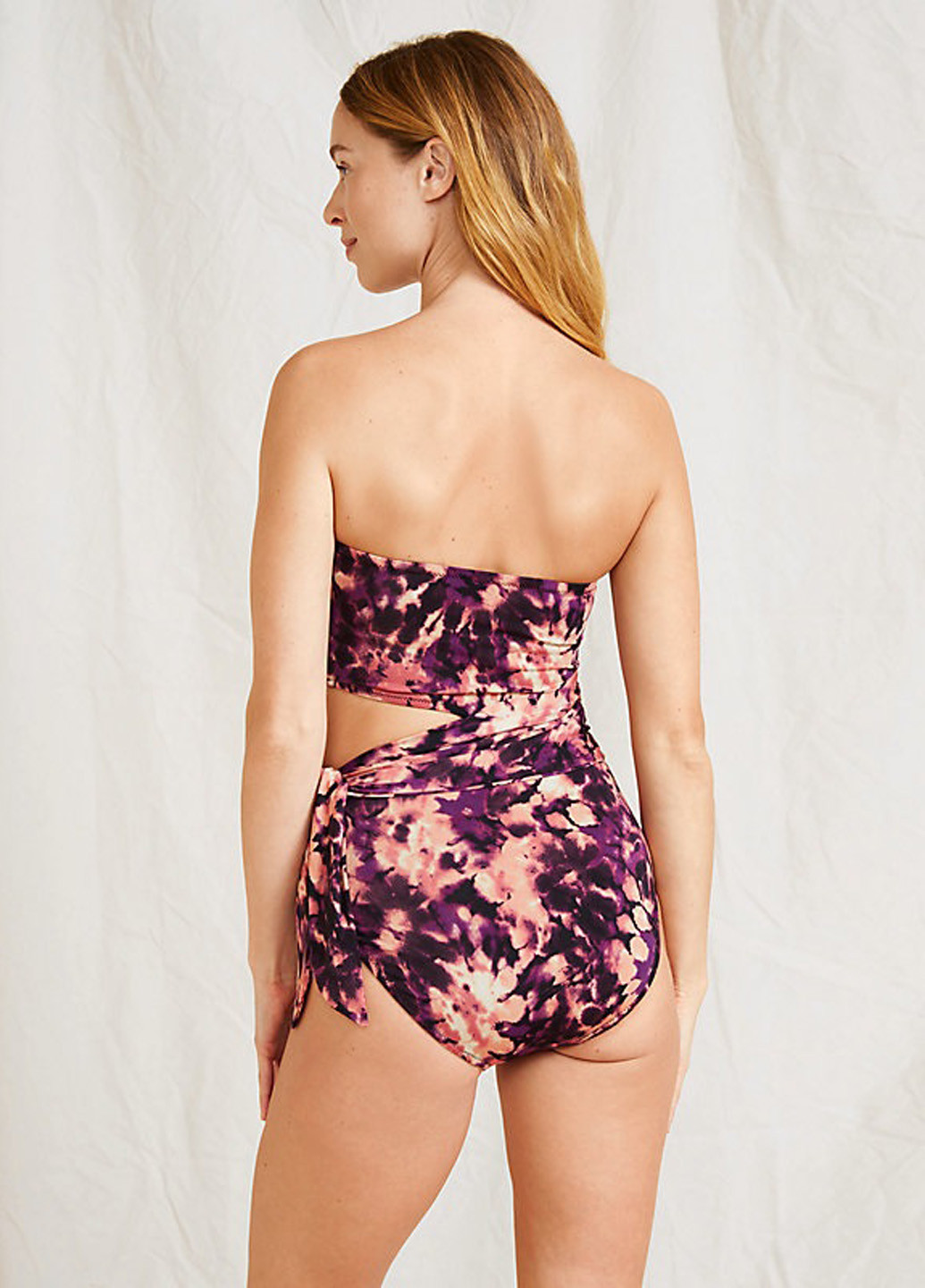 Комбінований літній купальник суцільний, бандо Garnet Hill