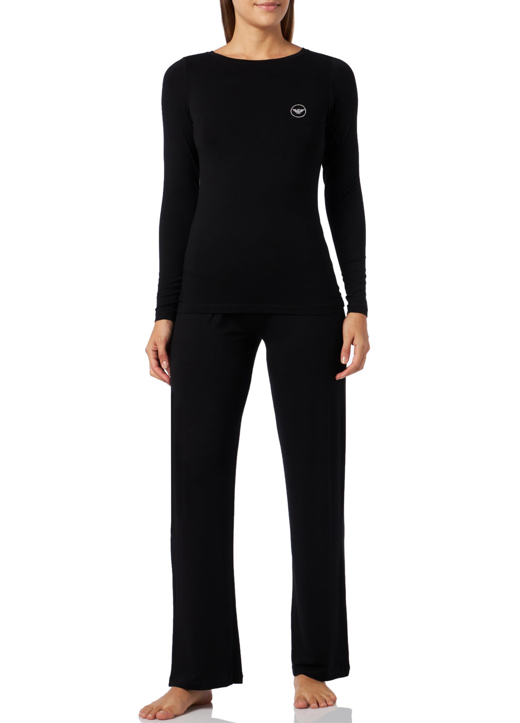 Черная всесезон пижама (лонгслив, брюки) лонгслив + брюки Emporio Armani