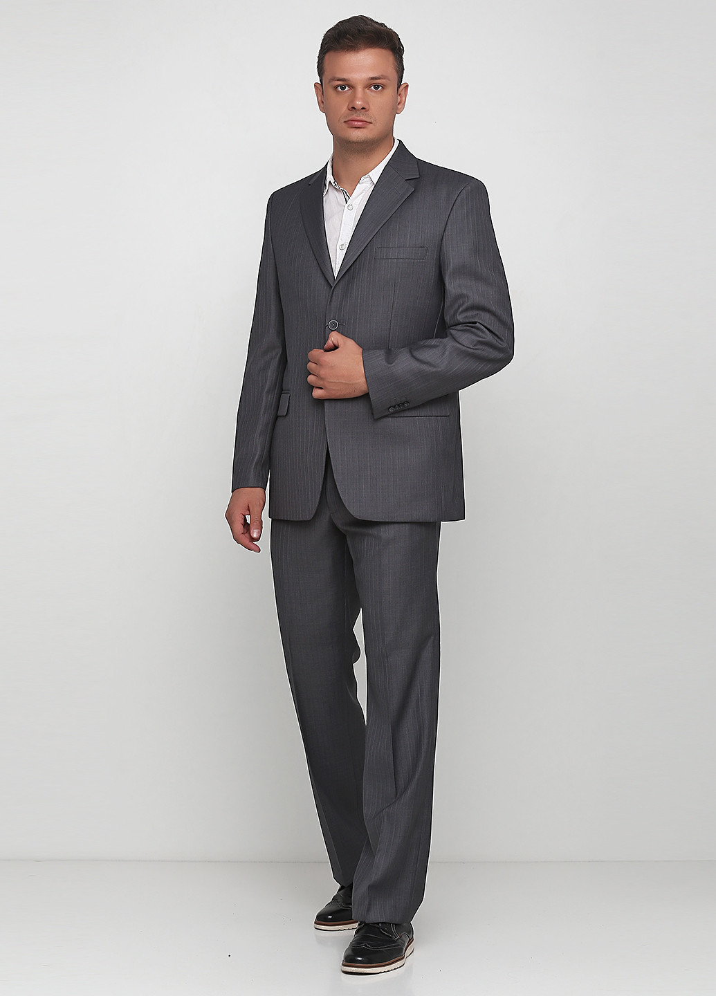 Сірий демісезонний костюм (піджак, брюки) брючний Galant