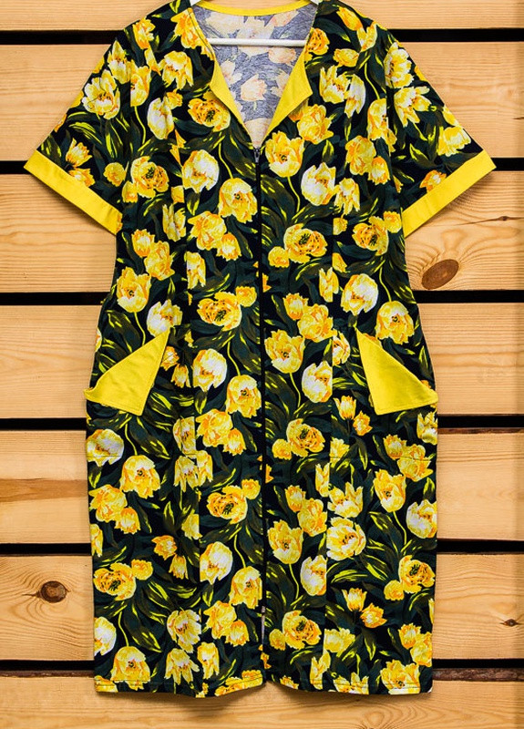 Жовта всесезон халат жіночий р. 48 тюльпани (жовтий) носи своє (-005-v38) Носи своє 8055