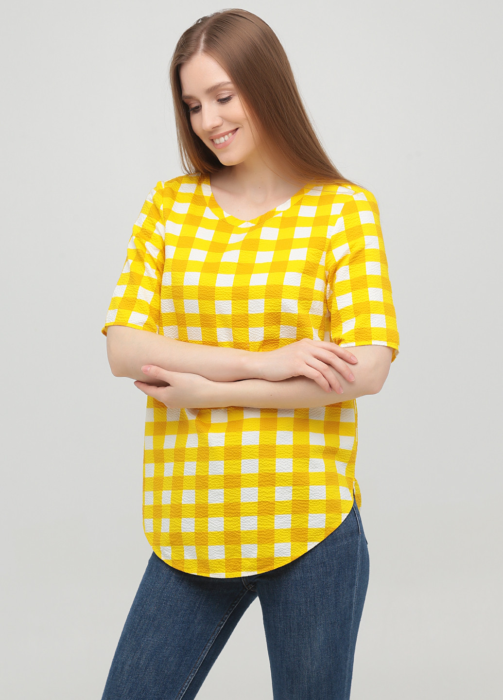 Желтая летняя блуза Cos