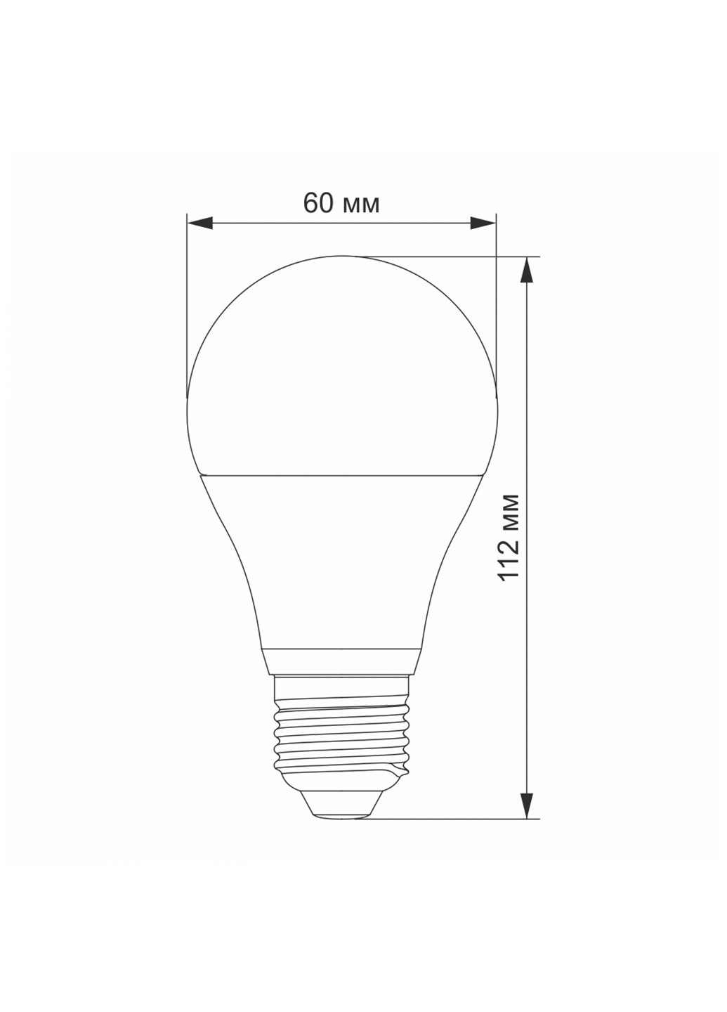 Лампа VIDEX A60e 10W E27 4100K 220V White Led (255259005)