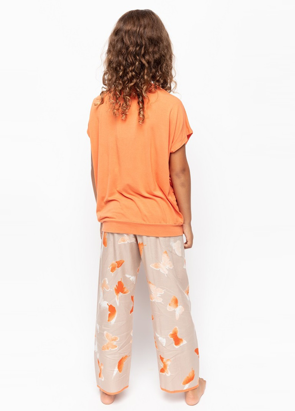 Оранжевая всесезон пижама (футболка, брюки) футболка + брюки Cyberjammies