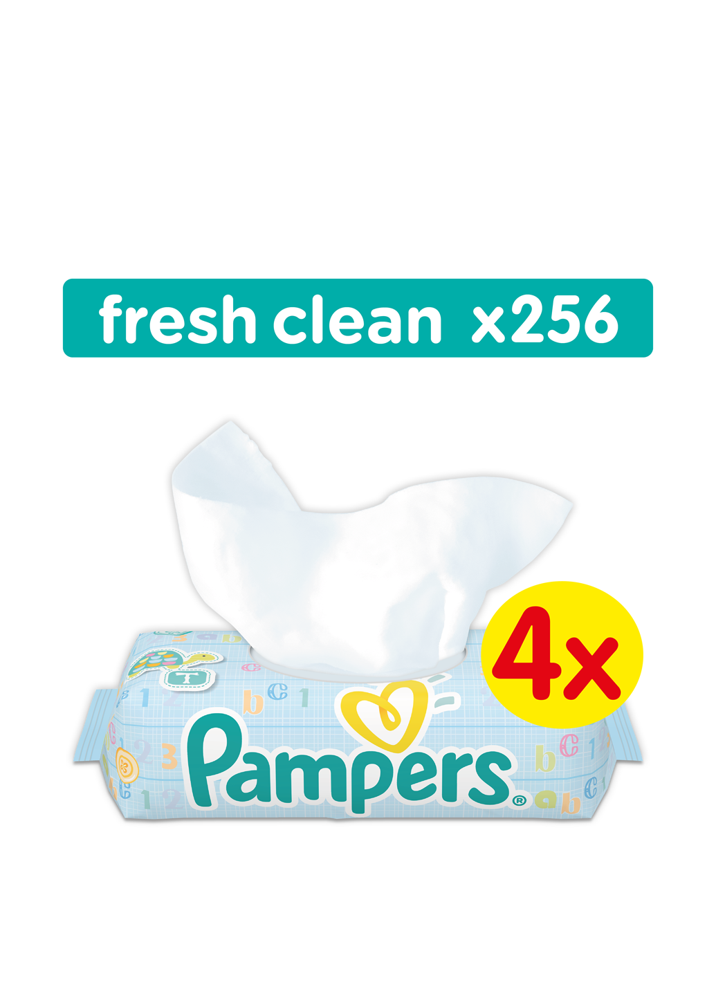 Вологі серветки Fresh Clean, 256 шт. Pampers (38288775)