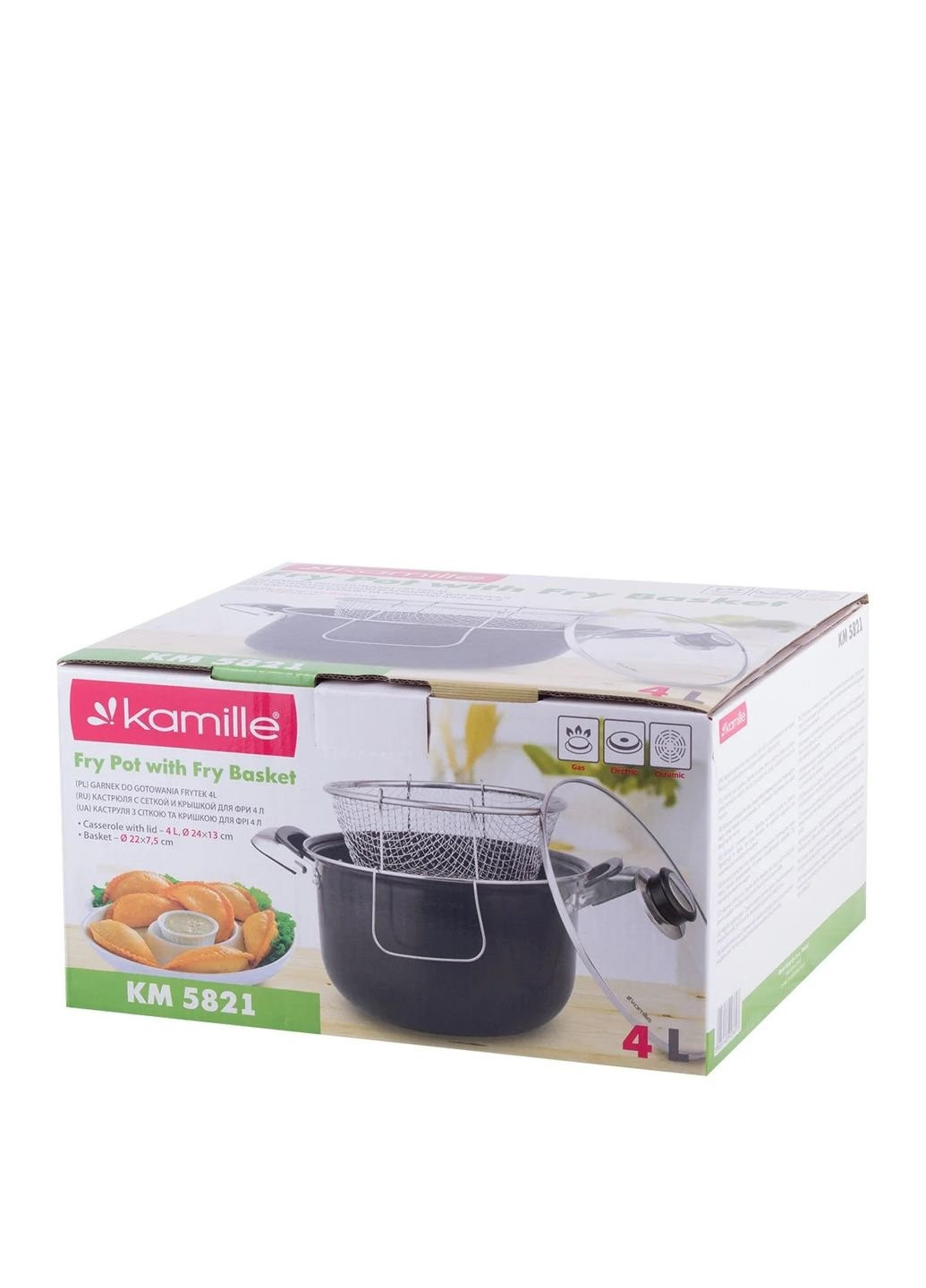Каструля із сіткою для фритюру 4 л KM-5821 Kamille (253627230)