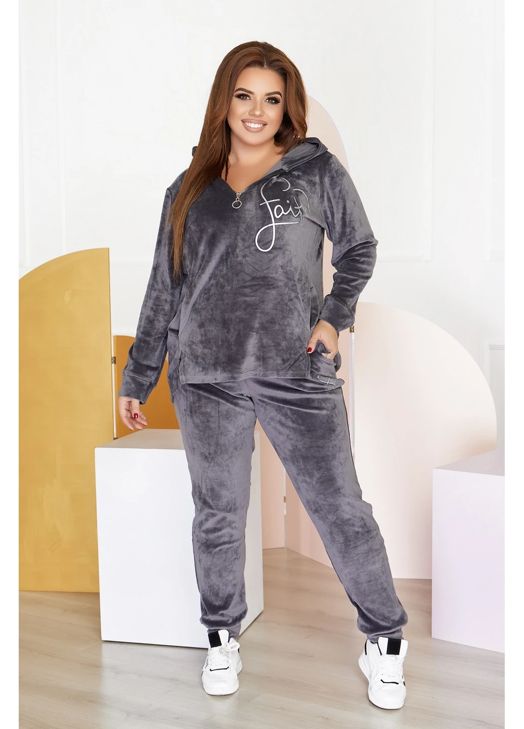Спортивний костюм 204-2 64Темно-сірий N.N.C.Fashion (223458341)