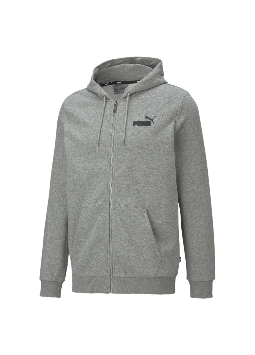 Серая демисезонная толстовка essentials small logo full-zip men's hoodie Puma