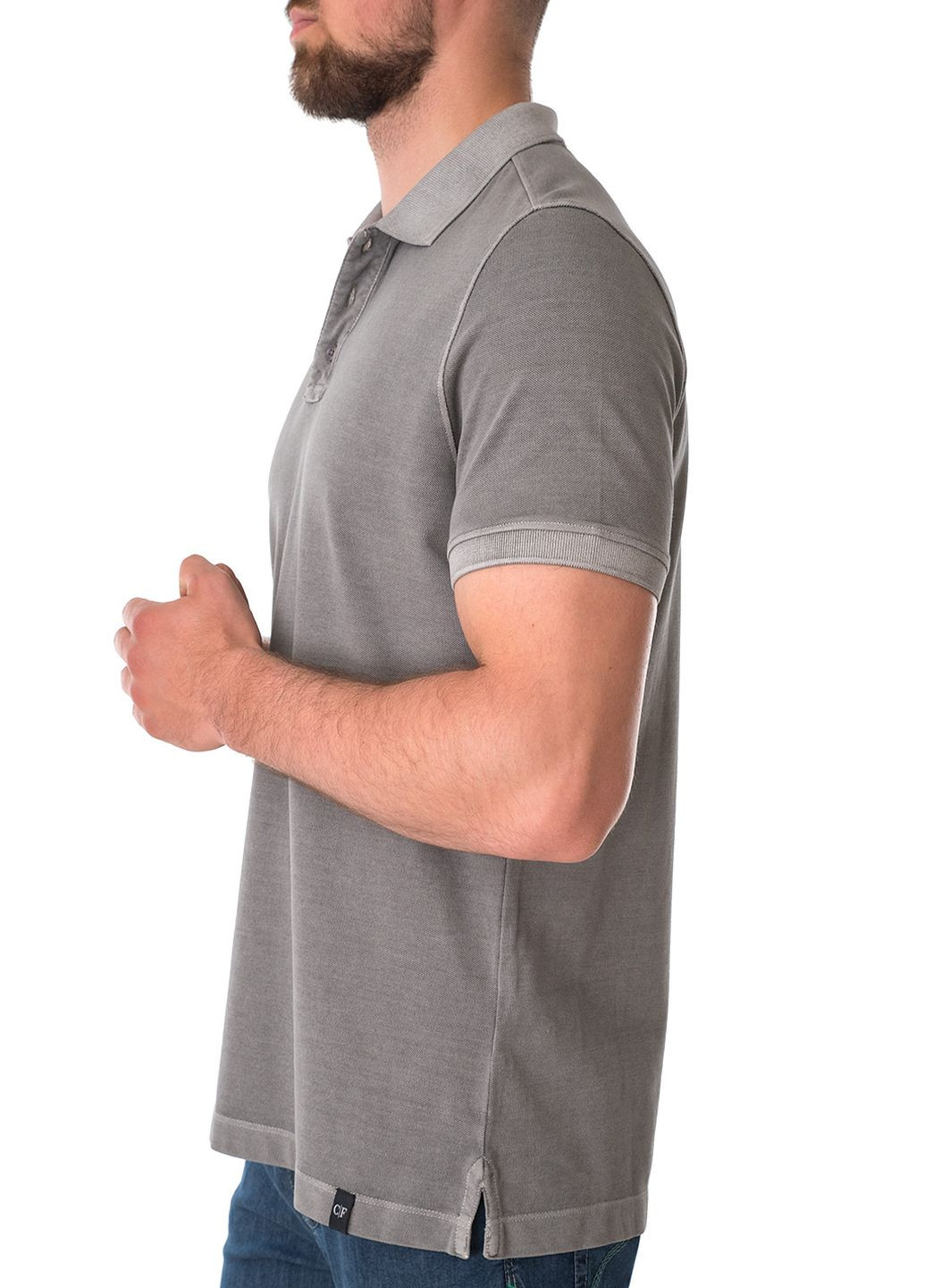 Серая футболка-поло для мужчин Commander однотонная