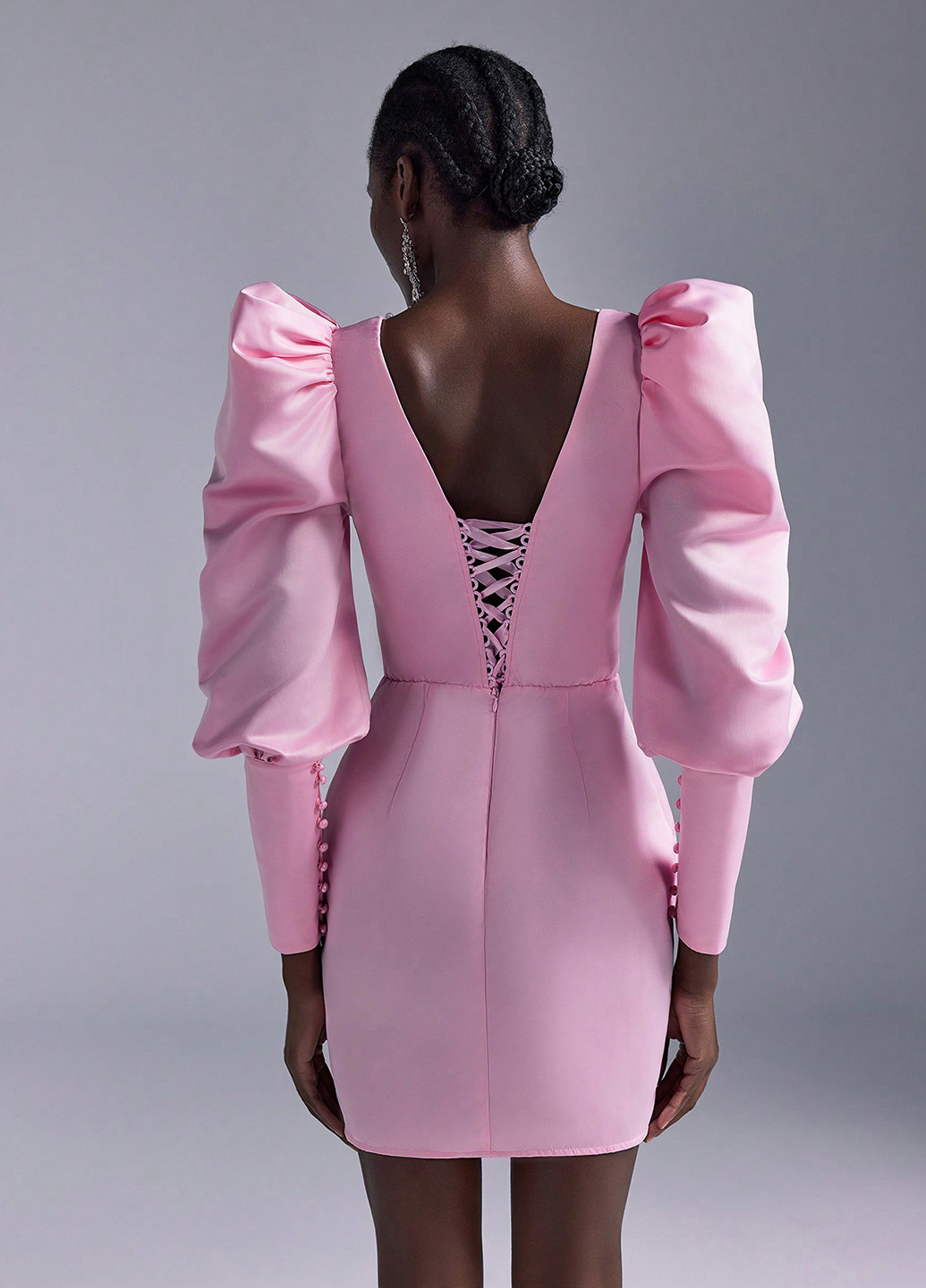 Светло-розовое коктейльное, вечернее платье силуэтная SHEIN однотонное