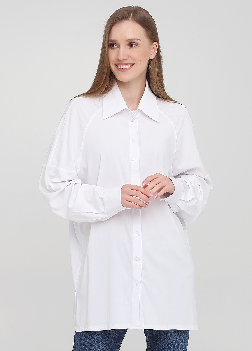 Белая кэжуал рубашка однотонная Only Women