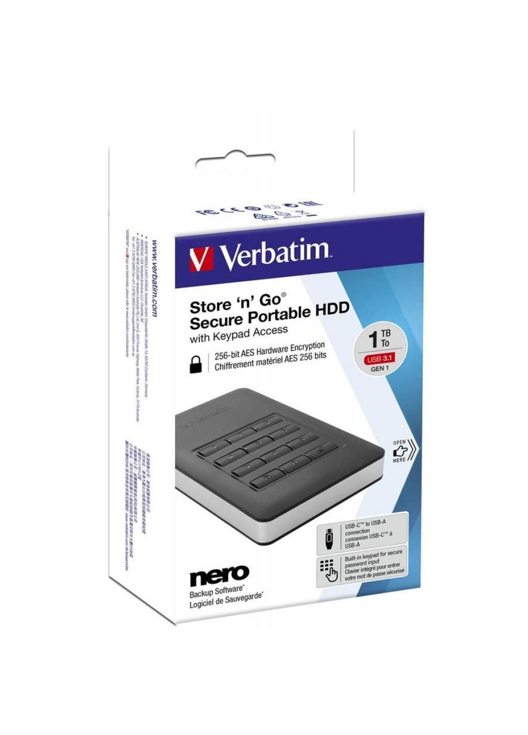 Внешний жесткий диск (53401) Verbatim 2.5" 1TB (250054069)