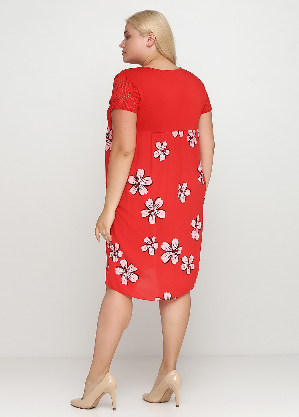 Червона кежуал сукня а-силует Fashion з квітковим принтом