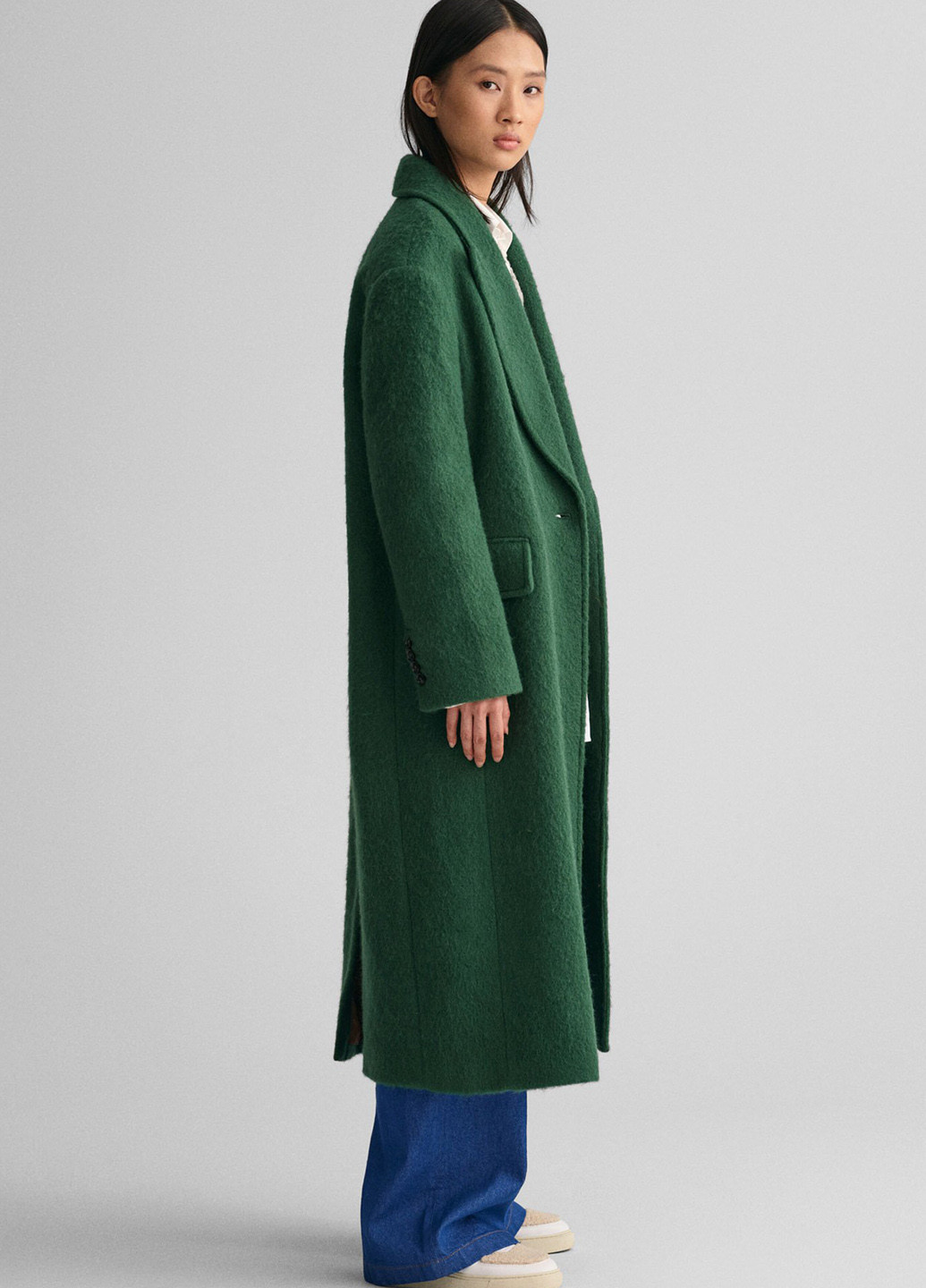 Зеленое демисезонное Пальто двубортное Gant