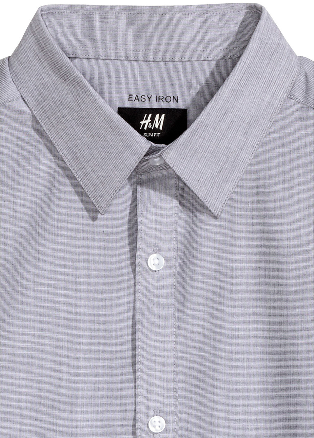Серая классическая рубашка H&M с длинным рукавом