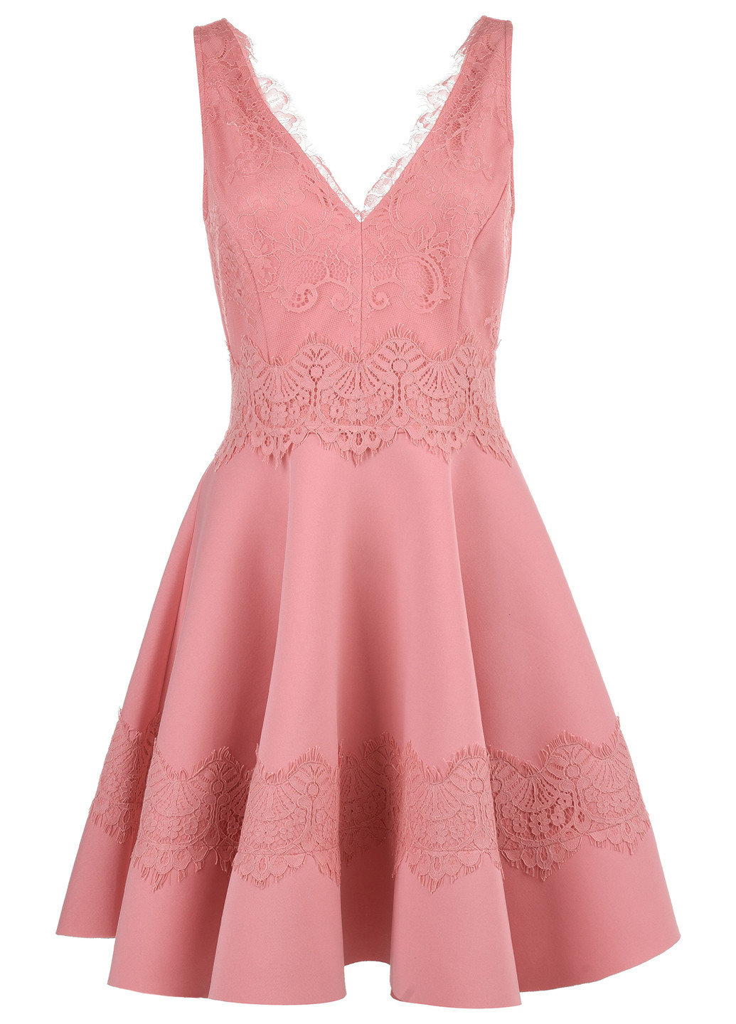Розовое кэжуал платье клеш LOVE REPUBLIC