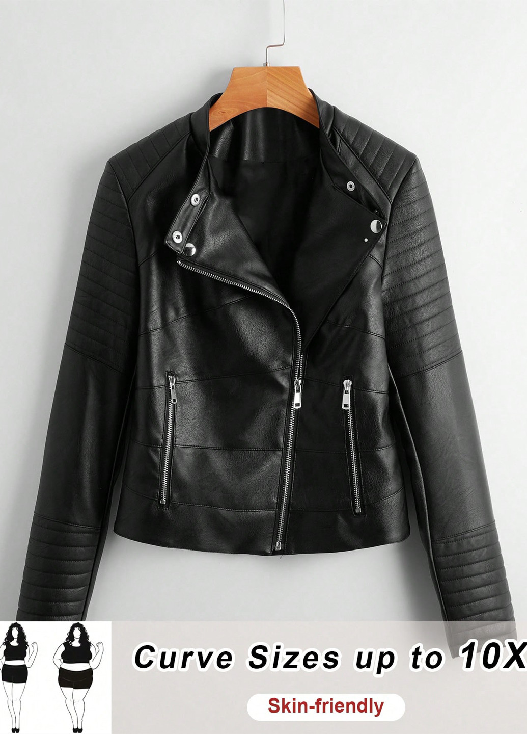 Черная демисезонная куртка косуха SHEIN