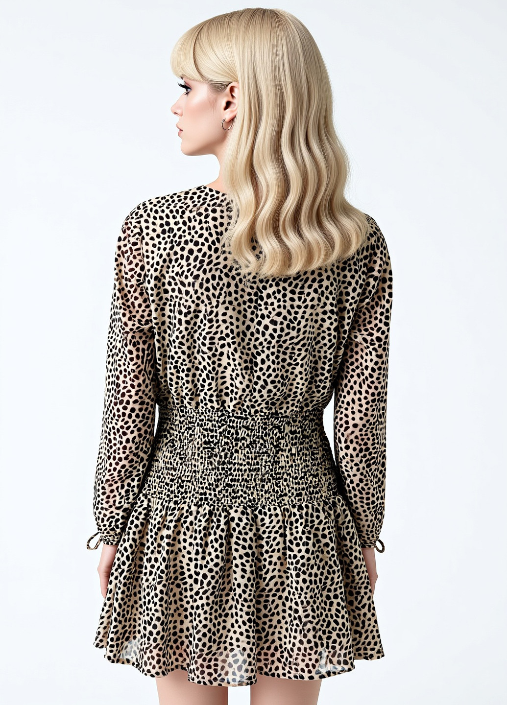 Бежева кежуал сукня Sinsay леопардовий