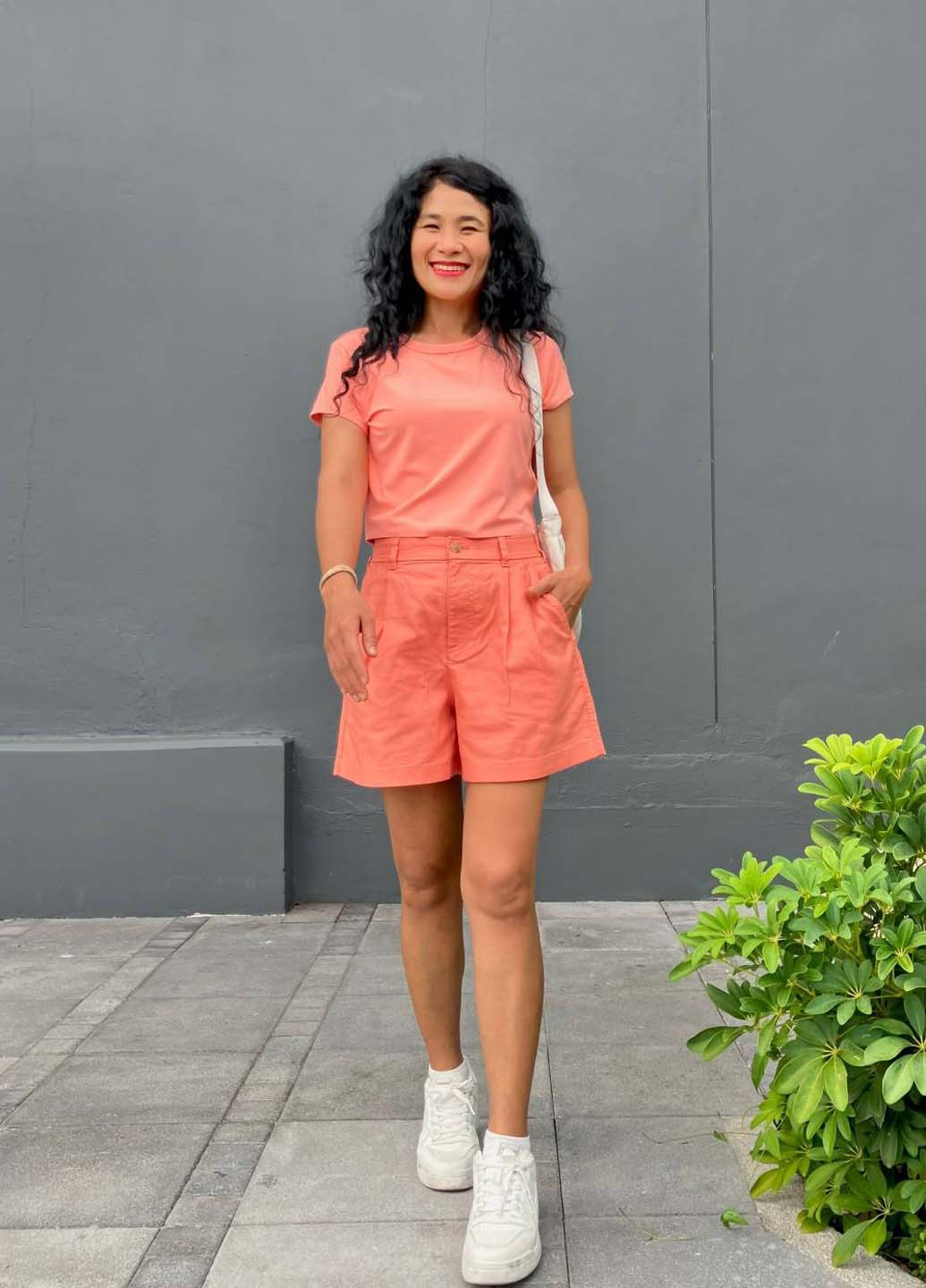 Розовый летний комплект (футболка, шорты) Uniqlo