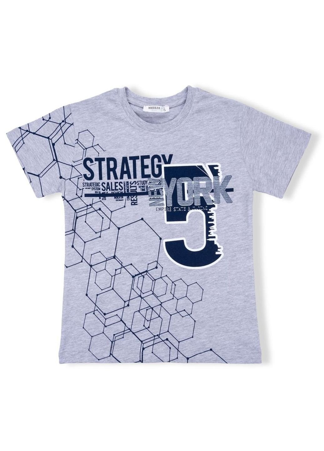 Сіра демісезонна футболка дитяча "strategy" (10152-134b-gray) Breeze