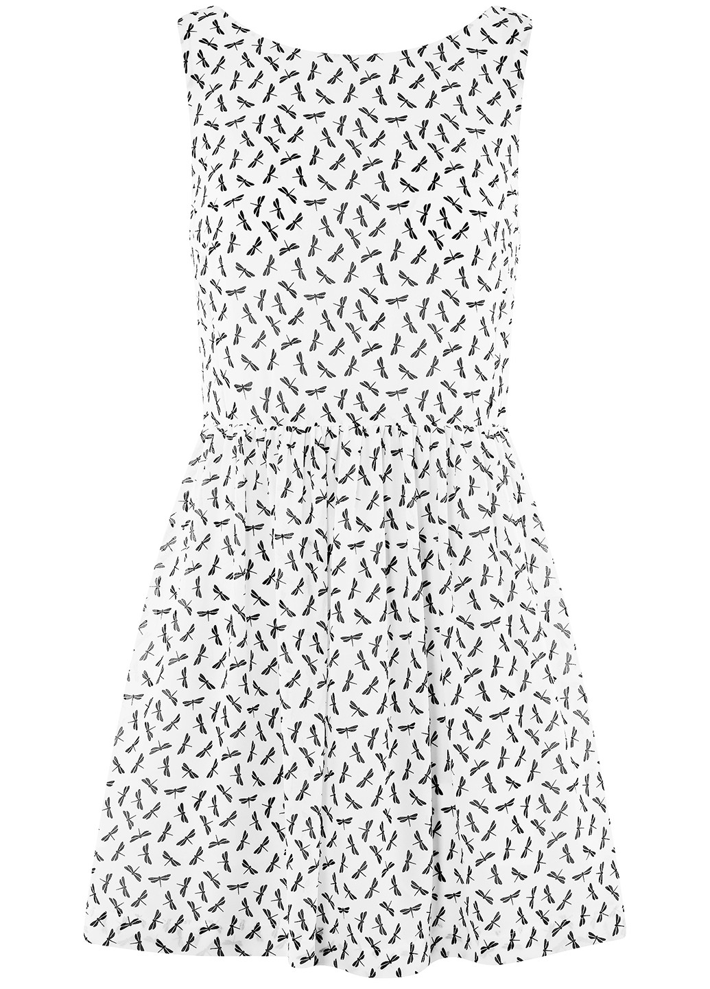 Белое кэжуал платье Oodji с рисунком