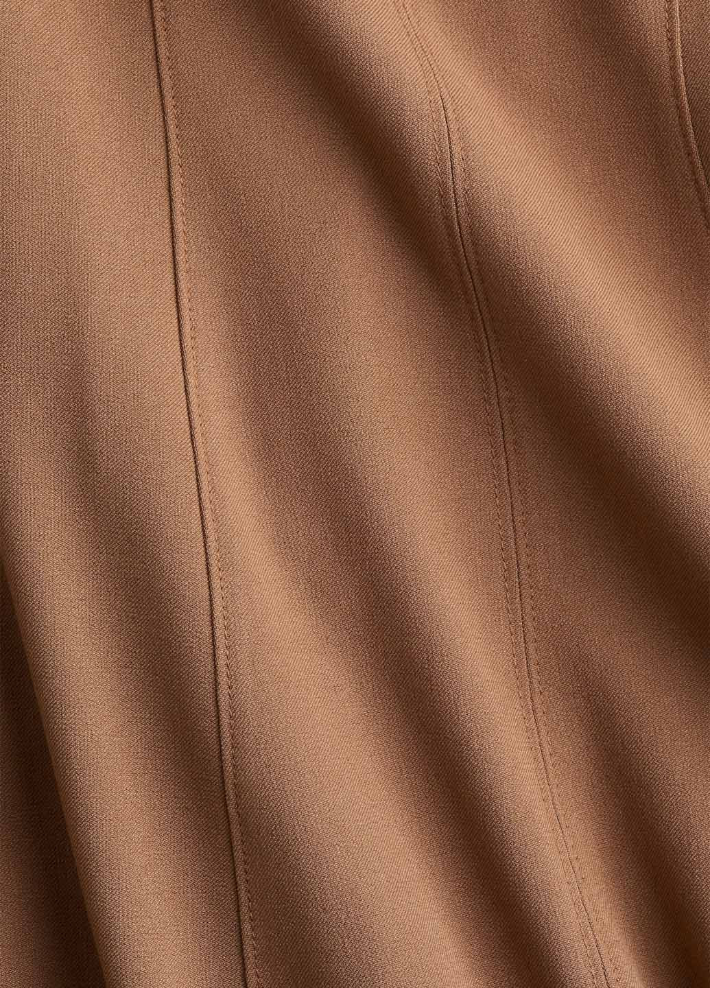 Темно-бежевое кэжуал платье клеш H&M однотонное