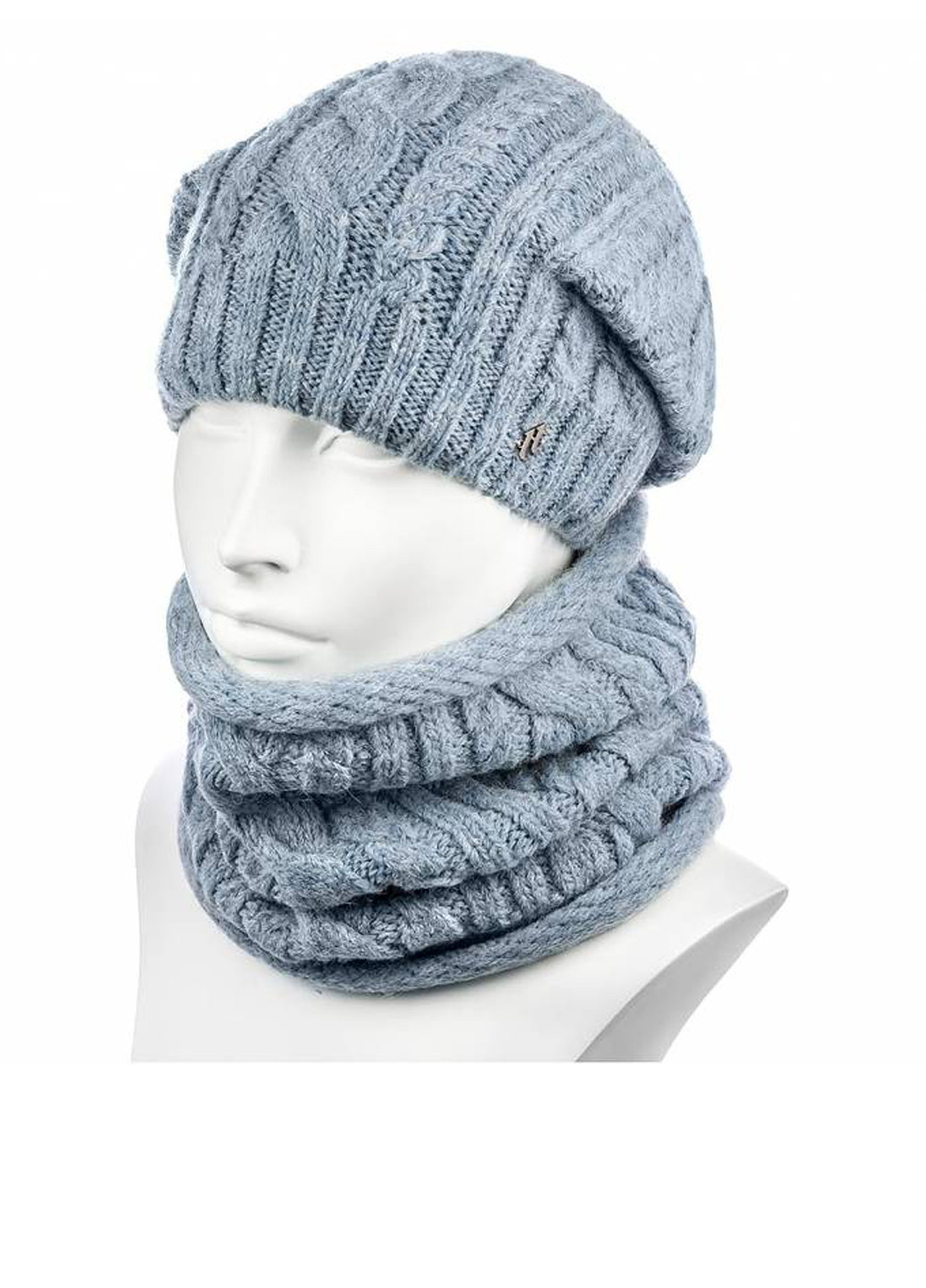 Голубой зимний комплект (шапка, шарф) Hattson
