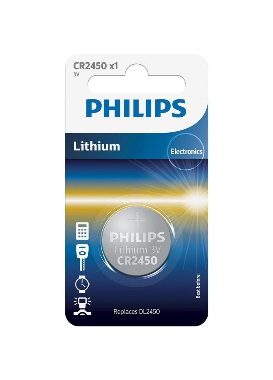 Батарейка CR2450 Lithium * 1 (CR2450/10B) Philips (251412173)