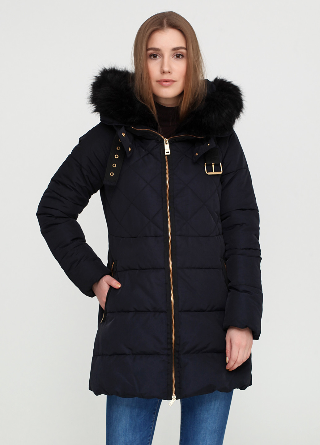 Темно-синяя зимняя куртка Zara