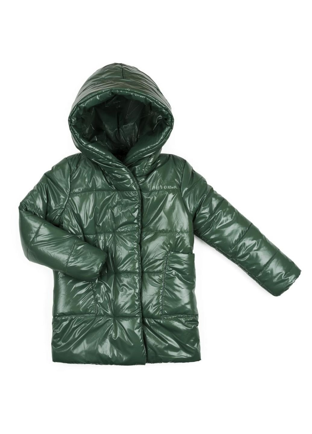 Оливковая демисезонная куртка удлиненная "felice" (19709-128-green) Brilliant