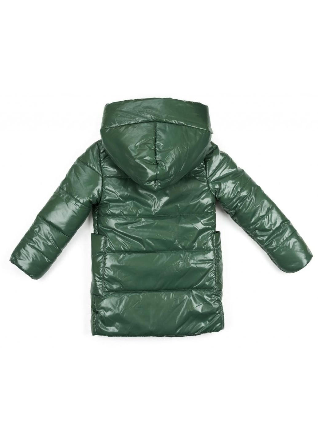 Оливкова демісезонна куртка подовжена "felice" (19709-128-green) Brilliant