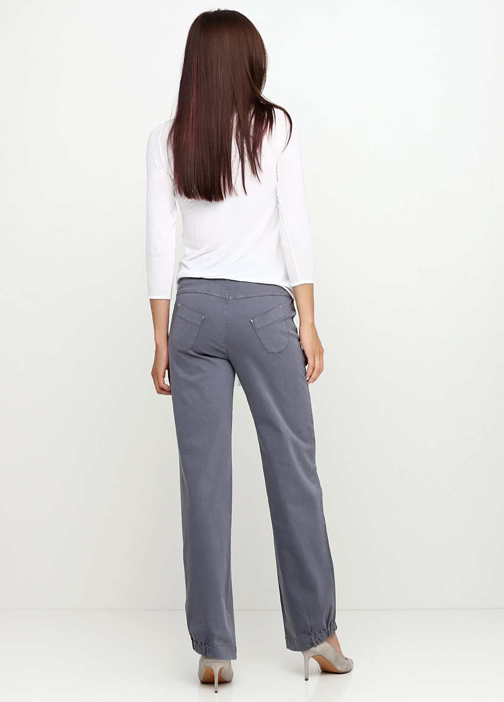 Серые кэжуал демисезонные прямые брюки Oblique