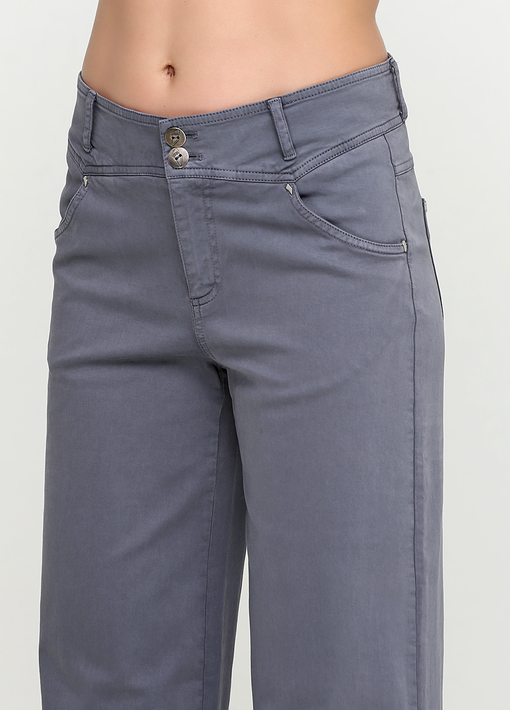 Серые кэжуал демисезонные прямые брюки Oblique
