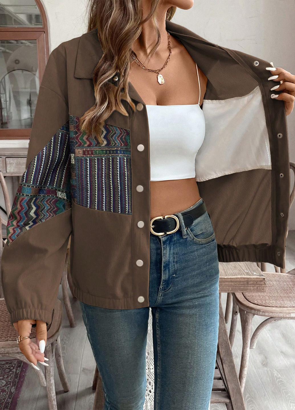 Куртка-сорочка SHEIN (365437868)